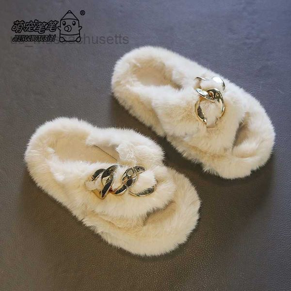 slipper children' plush slippers girls' candy colored indoor home warm non slip fluffy cotton in autumn winter l221025, Black;grey 
slipper children' plush slippers girls' candy colored indoor home warm non slip fluffy cotton in autumn winter l221025, Black;grey