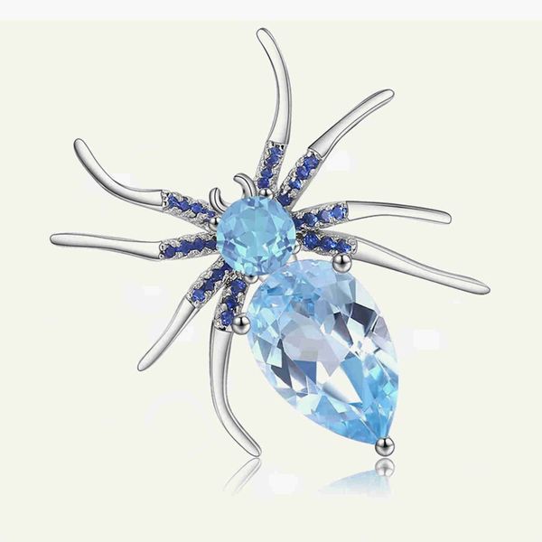 pins brooches 5.9ct natural sky blue z spider sterling sr 925 goic vintage brooch for women party fine jewelry l221024, Gray
pins brooches 5.9ct natural sky blue z spider sterling sr 925 goic vintage brooch for women party fine jewelry l221024, Gray