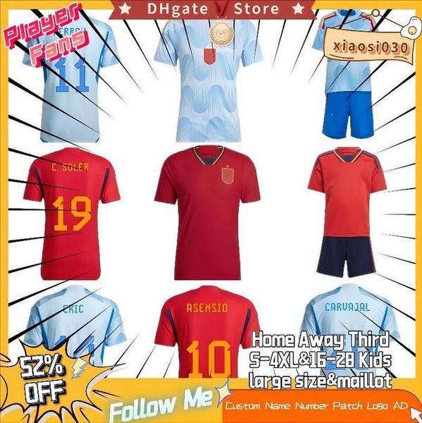 22 23 spain soccer jerseys ropa de futbol morata sarabia ferran olmo c.soler 2022 hispania world cup i. martinez koke gavi ferran 4xl fans p, Black;yellow
22 23 spain soccer jerseys ropa de futbol morata sarabia ferran olmo c.soler 2022 hispania world cup i. martinez koke gavi ferran 4xl fans p, Black;yellow