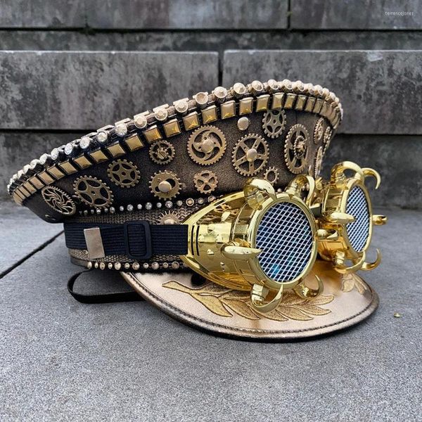 berets 2022 steampunk military hat germany officer army punk hats cap cosplay halloween with glasses, Blue;gray
berets 2022 steampunk military hat germany officer army punk hats cap cosplay halloween with glasses, Blue;gray