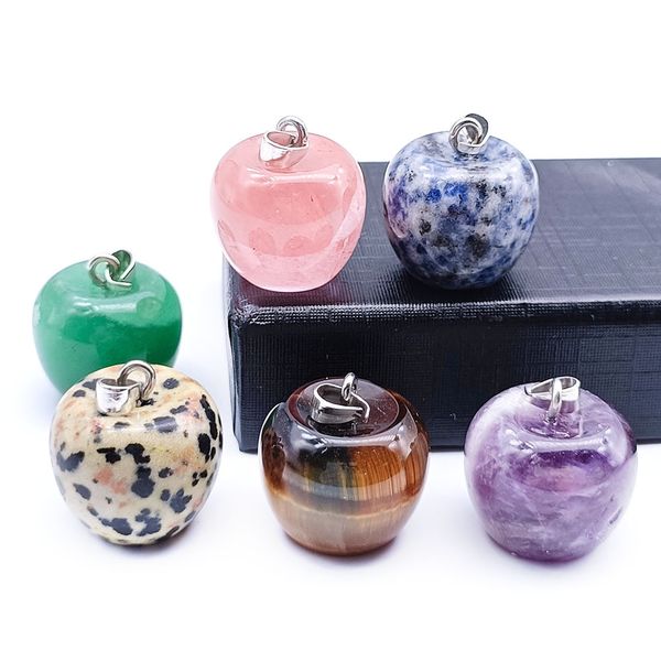 natural crystal stone 20mm apple pendant amethyst rose quartz christmas eve necklace accessories for women girl gift, Bronze;silver
natural crystal stone 20mm apple pendant amethyst rose quartz christmas eve necklace accessories for women girl gift, Bronze;silver