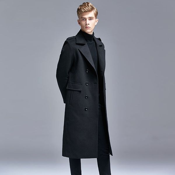 autumn winter trench coat men knee length british slim double breasted europe trend casual business daily woolen wind coat, Tan;black
autumn winter trench coat men knee length british slim double breasted europe trend casual business daily woolen wind coat, Tan;black