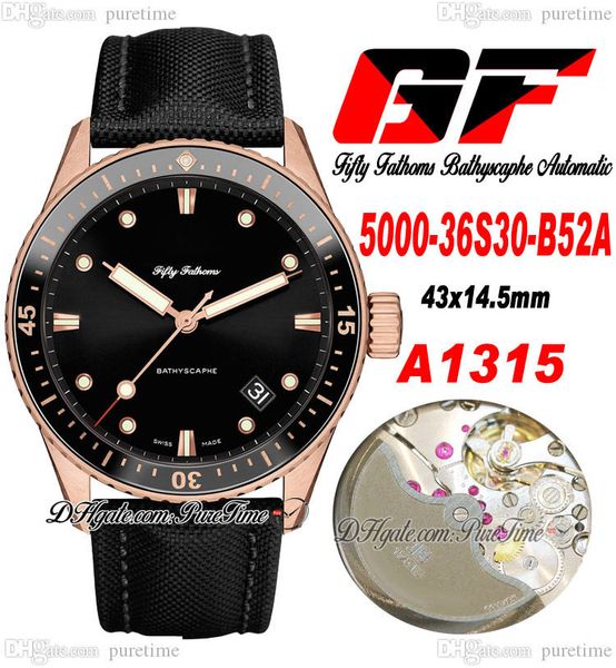 gf fifty fathoms bathyscaphe a1315 automatic mens watch 43mm 5000-36s30-b52a rose gold ceramic bezel black dial sail-canvas strap super edit, Slivery;brown
gf fifty fathoms bathyscaphe a1315 automatic mens watch 43mm 5000-36s30-b52a rose gold ceramic bezel black dial sail-canvas strap super edit, Slivery;brown