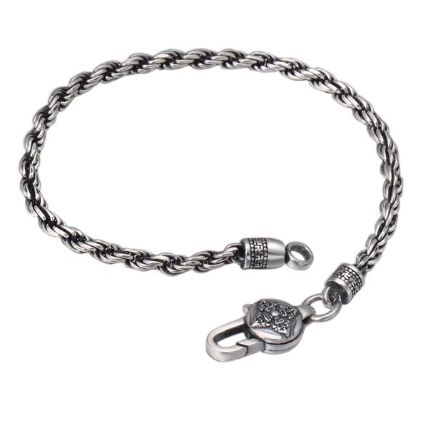 solid 925 sterling silver link chain bracelets twisted 3mm antique vintage punk handmade fashion luxury jewelry accessories gifts, Black
solid 925 sterling silver link chain bracelets twisted 3mm antique vintage punk handmade fashion luxury jewelry accessories gifts, Black