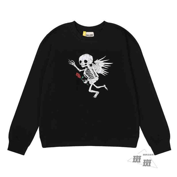designer 2022 fashion men's hoodies cotton sweater galleryt deptss skull angel rose print round neck sweatshirt american fashion brand, Black
designer 2022 fashion men's hoodies cotton sweater galleryt deptss skull angel rose print round neck sweatshirt american fashion brand, Black