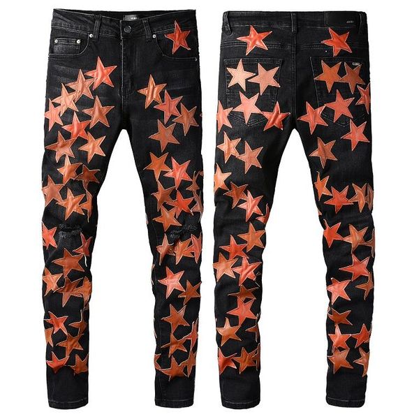 men jeans for men rip slim fit skinny men pants orange star patch wearing cowboy stretch cult stretch motorcycle chic long straight hip hop, Blue
men jeans for men rip slim fit skinny men pants orange star patch wearing cowboy stretch cult stretch motorcycle chic long straight hip hop, Blue