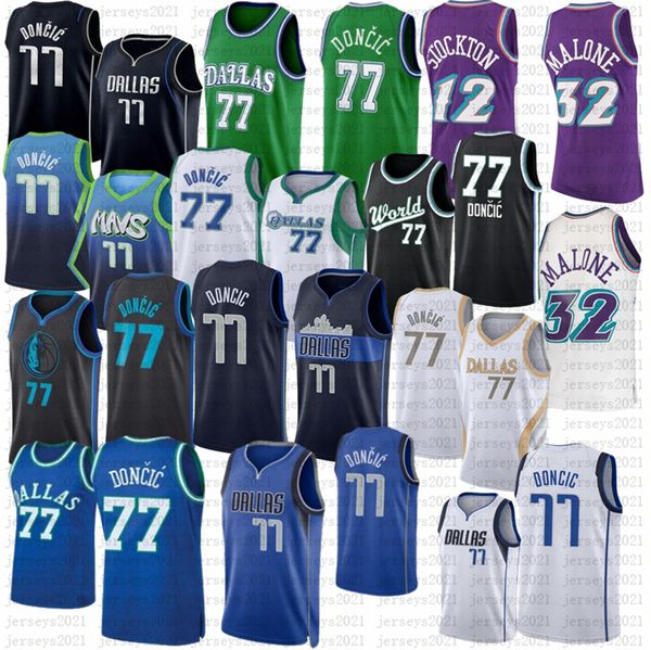 77 luka basketball doncic john 12 stockton karl 32 malone 2022 2023 city bule white shirt, Black;red
77 luka basketball doncic john 12 stockton karl 32 malone 2022 2023 city bule white shirt, Black;red