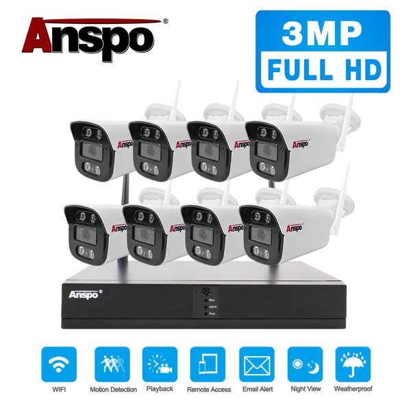 anspo 3mp wireless security camera system 8ch nvr hd cctv wifi audio kit nvr indoor outdoor waterproof ip66 infrared
anspo 3mp wireless security camera system 8ch nvr hd cctv wifi audio kit nvr indoor outdoor waterproof ip66 infrared