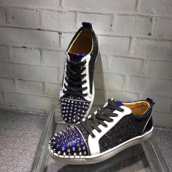 red-bottoms boot christians couple's sneakers men's casual shoes low cut glitter suede leather spike men and women shoe party wedd, Black
red-bottoms boot christians couple's sneakers men's casual shoes low cut glitter suede leather spike men and women shoe party wedd, Black