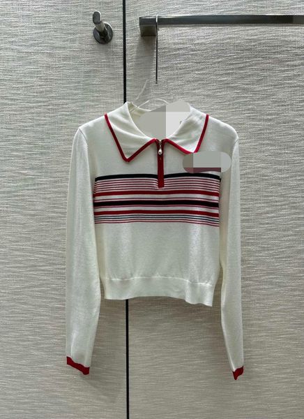 10012 2022 autumn sweaters women's pullover lapel neck white brand same style women's taowei, White;black
10012 2022 autumn sweaters women's pullover lapel neck white brand same style women's taowei, White;black