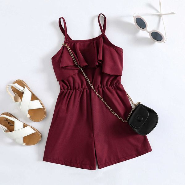 rompers 27y summer fashion kid girls casual playsuit spaghetti straps sleeveless solid color ruffle short jumpsuit pants j220922, Blue
rompers 27y summer fashion kid girls casual playsuit spaghetti straps sleeveless solid color ruffle short jumpsuit pants j220922, Blue