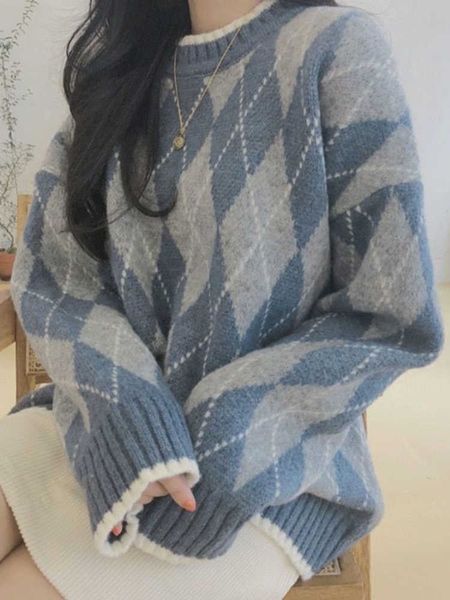women's sweaters jmprs argyle women sweater fashion sweater knitted casual o neck jumper thick winter soft dent cute sweater new j2209, White;black
women's sweaters jmprs argyle women sweater fashion sweater knitted casual o neck jumper thick winter soft dent cute sweater new j2209, White;black