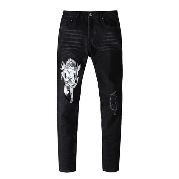 mens jeans hole angel printing new design european and american washed old pants fashion 233l, Blue
mens jeans hole angel printing new design european and american washed old pants fashion 233l, Blue