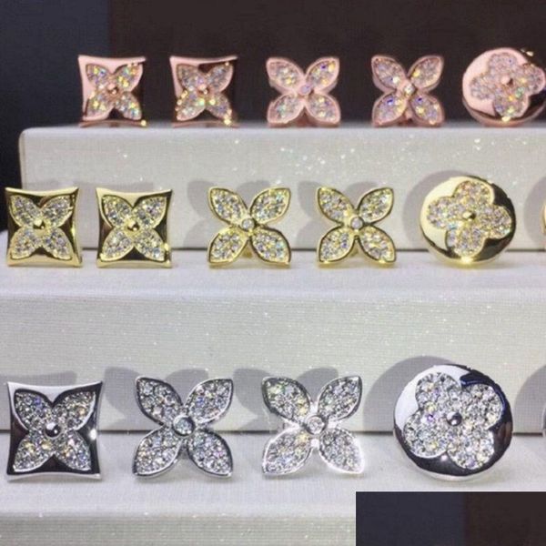 stud womens designer stud earrings fashion fourleaf clover 18k gold square round fl diamond earring jewelry drop delivery 2022 dhuo0, Golden;silver
stud womens designer stud earrings fashion fourleaf clover 18k gold square round fl diamond earring jewelry drop delivery 2022 dhuo0, Golden;silver