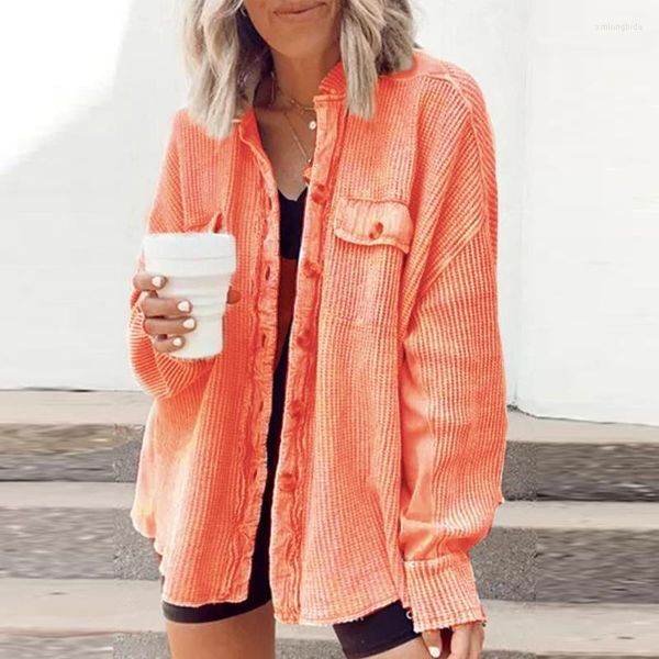 women's jackets elegant solid color ribbed lady autumn winter fashion breasted button women coats casual loose long sleeve outwears, Black;brown
women's jackets elegant solid color ribbed lady autumn winter fashion breasted button women coats casual loose long sleeve outwears, Black;brown