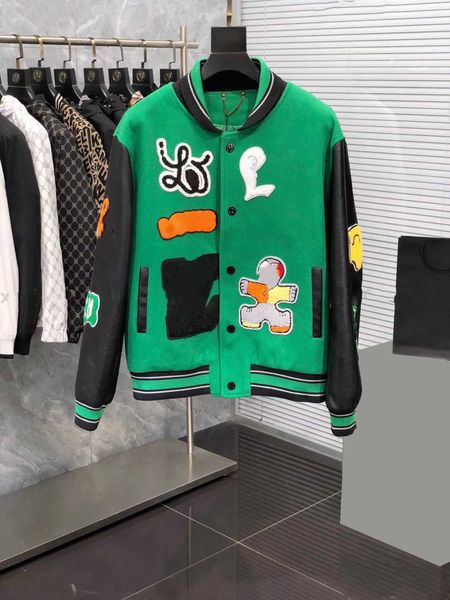 men's designer jacket casual style heavy industrial embroidery mosaic baseball men's and women's embroidery coat top, Black;brown
men's designer jacket casual style heavy industrial embroidery mosaic baseball men's and women's embroidery coat top, Black;brown