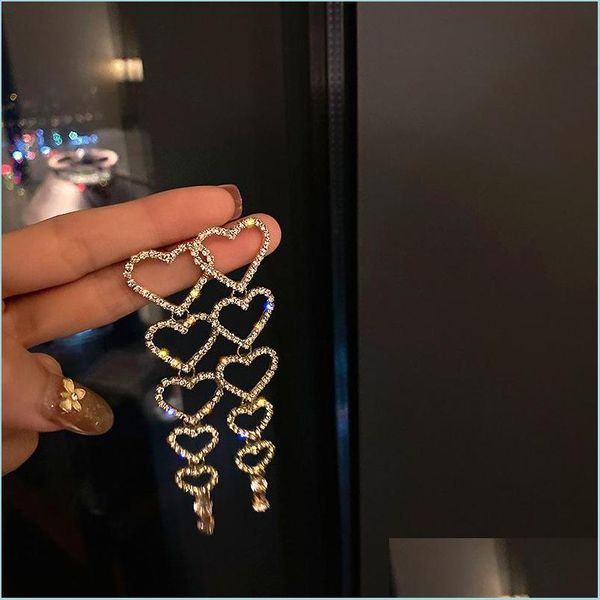 hoop huggie long tassel hoop crystal drop earrings for women shiny hear rhinestone dangle weddings bride jewelry gifts delivery 202 dhsoi, Golden;silver
hoop huggie long tassel hoop crystal drop earrings for women shiny hear rhinestone dangle weddings bride jewelry gifts delivery 202 dhsoi, Golden;silver