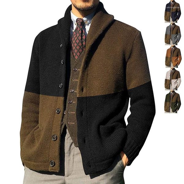 men's sweaters cardigan sweater men thick coat autumn mens patchwork jumpers knitwear breasted lapel, White;black
men's sweaters cardigan sweater men thick coat autumn mens patchwork jumpers knitwear breasted lapel, White;black