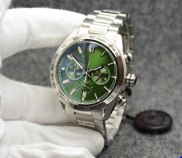 high grade watch 44mm quartz chronograph battery power mens watches stainless steel bracelet strap luminous wristwatch gift, Slivery;brown
high grade watch 44mm quartz chronograph battery power mens watches stainless steel bracelet strap luminous wristwatch gift, Slivery;brown