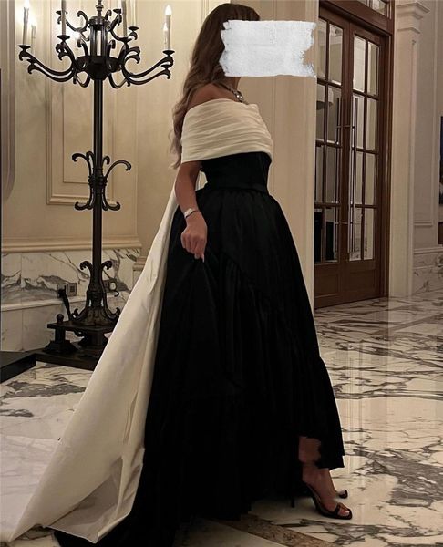 ivory and black taffeta formal evening dresses off the shoulder sleeves prom gowns long tail a line saudi arabic dubai vestidos de fieast ro, Black;red
ivory and black taffeta formal evening dresses off the shoulder sleeves prom gowns long tail a line saudi arabic dubai vestidos de fieast ro, Black;red