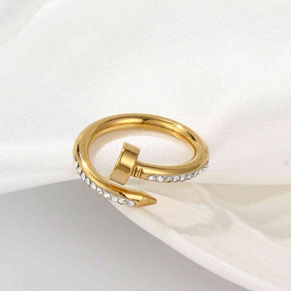 new style personalized stainless steel studded nail ring with high color retention and simple fashion, Silver
new style personalized stainless steel studded nail ring with high color retention and simple fashion, Silver