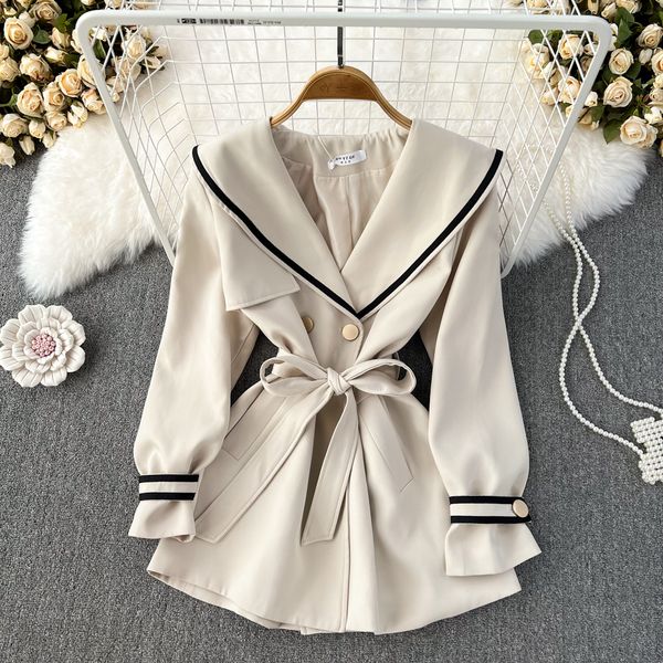 color contrast square neck jacket autumn and winter 2022 new loose fashion thin fashionable mid length coat, Black;brown
color contrast square neck jacket autumn and winter 2022 new loose fashion thin fashionable mid length coat, Black;brown