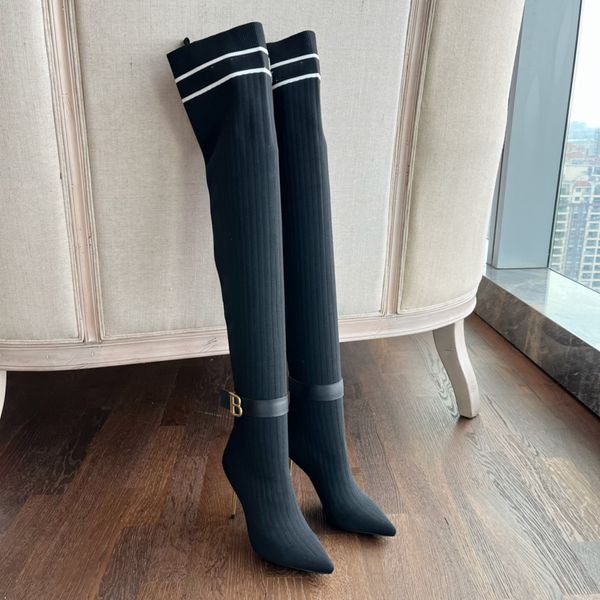 skye logo knit socking thigh-high tall boot 95mm stretch over-the-knee boots pointed toe stiletto heel runway luxury designers shoes heeled, Black
skye logo knit socking thigh-high tall boot 95mm stretch over-the-knee boots pointed toe stiletto heel runway luxury designers shoes heeled, Black