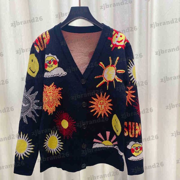 designer cardigan womens sweaters luxury stretch sunflower jacquard cardigans sweater autumn v neck long sleeves women knitting clothing 09, White;black
designer cardigan womens sweaters luxury stretch sunflower jacquard cardigans sweater autumn v neck long sleeves women knitting clothing 09, White;black