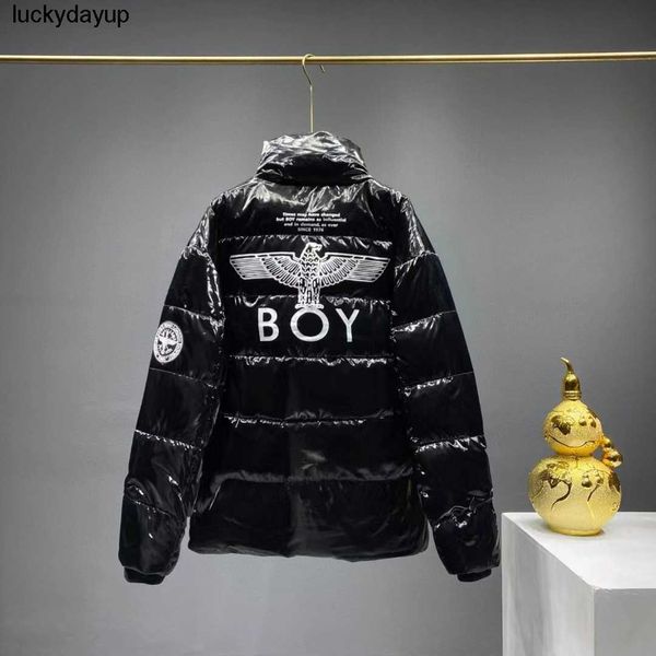 men's down designer winter new bright boys leather stand collar down jacket loose casual men women lovers puffer jacket, Black
men's down designer winter new bright boys leather stand collar down jacket loose casual men women lovers puffer jacket, Black