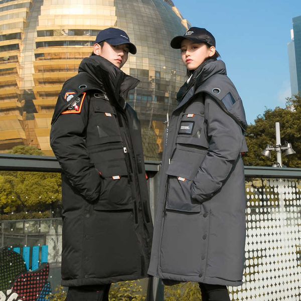 2022 winter new style couple's mid length down jacket fashion hooded thick thermal men's casual wear, Black
2022 winter new style couple's mid length down jacket fashion hooded thick thermal men's casual wear, Black