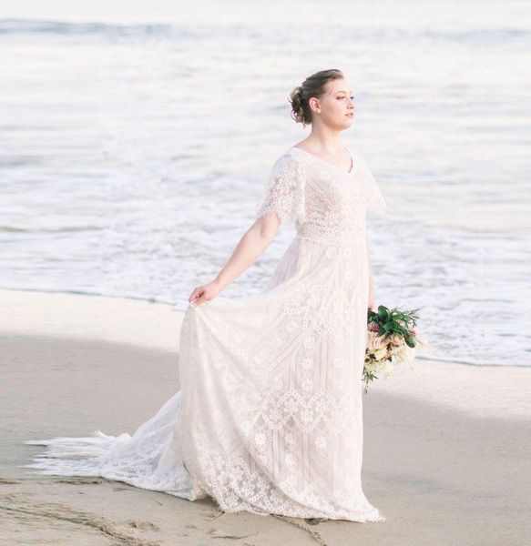 summer beach lace wedding dress 2023 for bride v-neck short sleeves boho bridal gowns elegant vestidos de noiva, White
summer beach lace wedding dress 2023 for bride v-neck short sleeves boho bridal gowns elegant vestidos de noiva, White