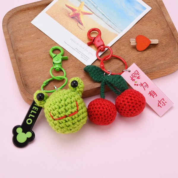 keychains korean style knitted cherry frog pendant keyring for women men bag jewelry car key ring cute bandbag keyrings g221026, Silver
keychains korean style knitted cherry frog pendant keyring for women men bag jewelry car key ring cute bandbag keyrings g221026, Silver