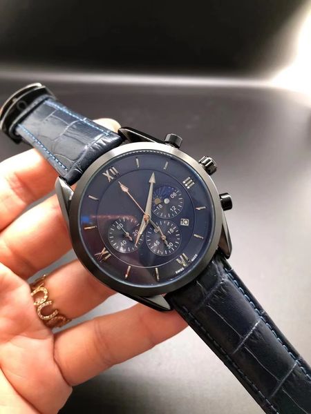 2022 new leisure business sports men's watch leather 6-pin three eye timekeeping quartz watch, Slivery;brown
2022 new leisure business sports men's watch leather 6-pin three eye timekeeping quartz watch, Slivery;brown