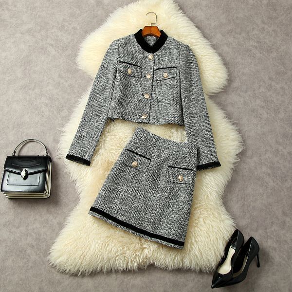 two piece dress new european and american women's wear for winter 2022 long-sleeved single-breasted grey tweed coat skirts fashion suit, White
two piece dress new european and american women's wear for winter 2022 long-sleeved single-breasted grey tweed coat skirts fashion suit, White