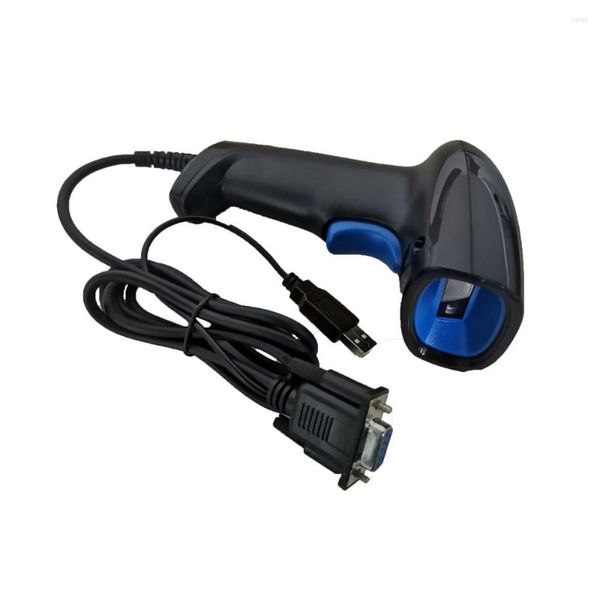 Image of Handheld 1D Barcode Scanner CCD Wired Automatic Reader Anti- With Stand