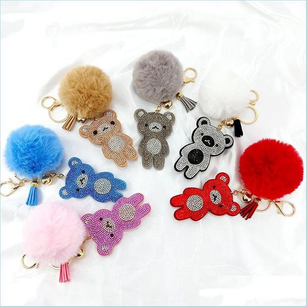 keychains lanyards korean veet rhinestone cute bear fur ball key ring pendant pompon jewelry bag hanging accessories 12 styles dro dh3uj, Silver
keychains lanyards korean veet rhinestone cute bear fur ball key ring pendant pompon jewelry bag hanging accessories 12 styles dro dh3uj, Silver