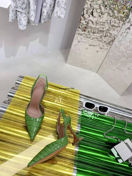 sandal amina muaddi fashion shoes italy holli croc embossed slingback pumps in print croco green crocodile fdb, Black
sandal amina muaddi fashion shoes italy holli croc embossed slingback pumps in print croco green crocodile fdb, Black