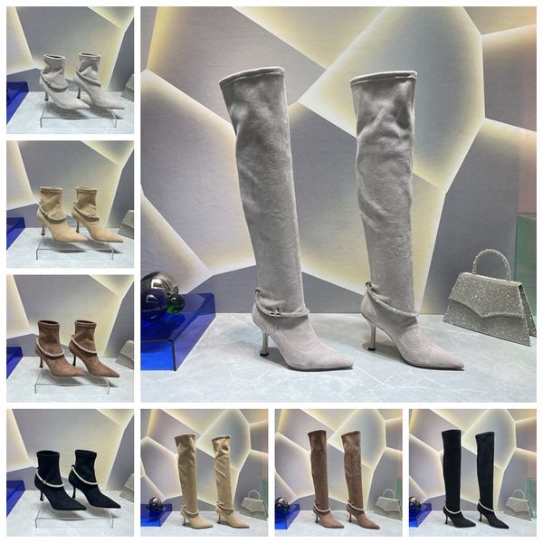 luxurious designers ankle boots dress shoe thigh-high boot sheepskin crystal diamond chain evening slingback leather pumps 8.5cm high heels, Black
luxurious designers ankle boots dress shoe thigh-high boot sheepskin crystal diamond chain evening slingback leather pumps 8.5cm high heels, Black