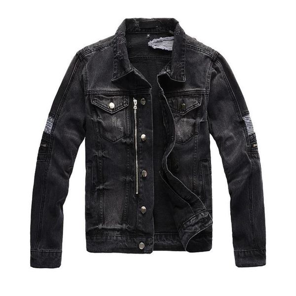 brand designer ripped jeans jackets hi street distressed denim trucker outerwear with holes streetwear clothing men's2515, Black;brown
brand designer ripped jeans jackets hi street distressed denim trucker outerwear with holes streetwear clothing men's2515, Black;brown