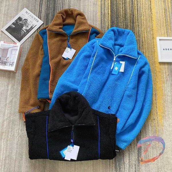 men's jackets ader error polar fleece zipper pullovers men women casual fashion color matching coat, Black;brown
men's jackets ader error polar fleece zipper pullovers men women casual fashion color matching coat, Black;brown