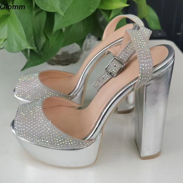 olomm handmade women platform sandals ankle strap rhinestone chunky heels round toe gorgeous silver party shoes us size 5-20, Black
olomm handmade women platform sandals ankle strap rhinestone chunky heels round toe gorgeous silver party shoes us size 5-20, Black