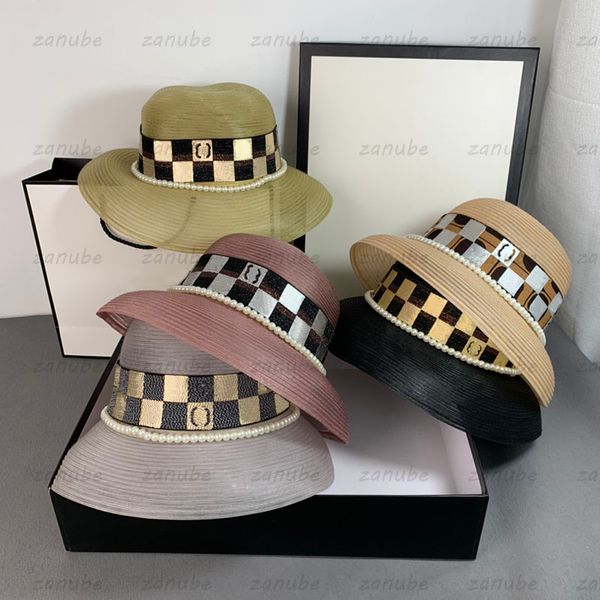 luxury bucket hat mens designer hats fashion pearl chain ventilate cap grid letters pattern sun block street caps casual fitted 5 colors, Blue;gray
luxury bucket hat mens designer hats fashion pearl chain ventilate cap grid letters pattern sun block street caps casual fitted 5 colors, Blue;gray