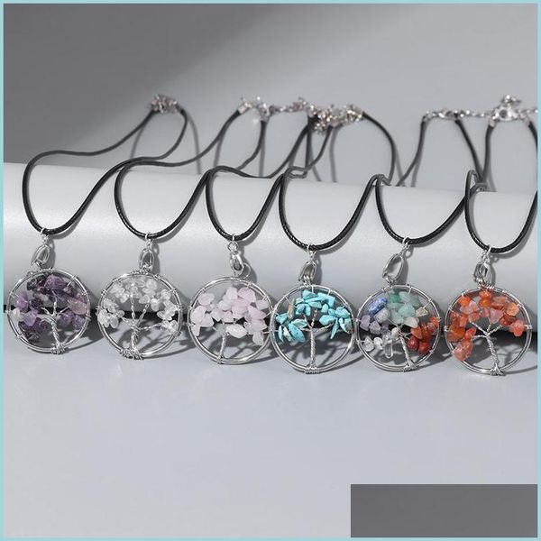 pendant necklaces round tree of life pendant necklace 7 chakra amethysts quartz agates leather chain necklaces women jewelry elegant dhpzk, Silver
pendant necklaces round tree of life pendant necklace 7 chakra amethysts quartz agates leather chain necklaces women jewelry elegant dhpzk, Silver