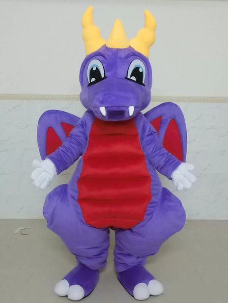 good ventilation a purple dragon mascot costume with big eyes for to wear, Red;yellow
good ventilation a purple dragon mascot costume with big eyes for to wear, Red;yellow