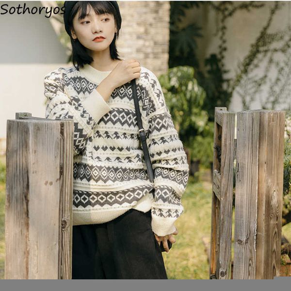 women's sweaters winter pullovers women baggy tender casual dents all-match popular argyle vintage warm comfortable knitwear japanese g, White;black
women's sweaters winter pullovers women baggy tender casual dents all-match popular argyle vintage warm comfortable knitwear japanese g, White;black