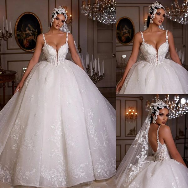 gorgeous appliqued backless wedding dresses beaded bridal gowns sequined plunging neckline sweep train organza a line vestido de novia, White
gorgeous appliqued backless wedding dresses beaded bridal gowns sequined plunging neckline sweep train organza a line vestido de novia, White