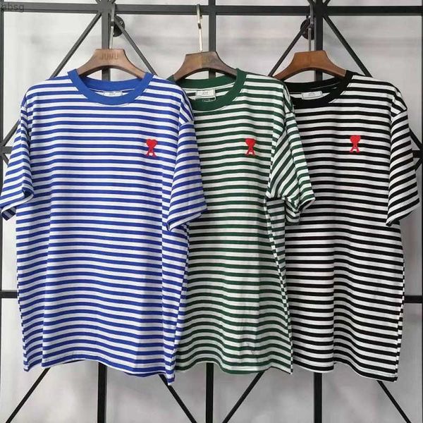 hoodie2022ami short sleeve letter a embroidered small heart round collar men's and women's summer stripe t-shirts of high, Black
hoodie2022ami short sleeve letter a embroidered small heart round collar men's and women's summer stripe t-shirts of high, Black