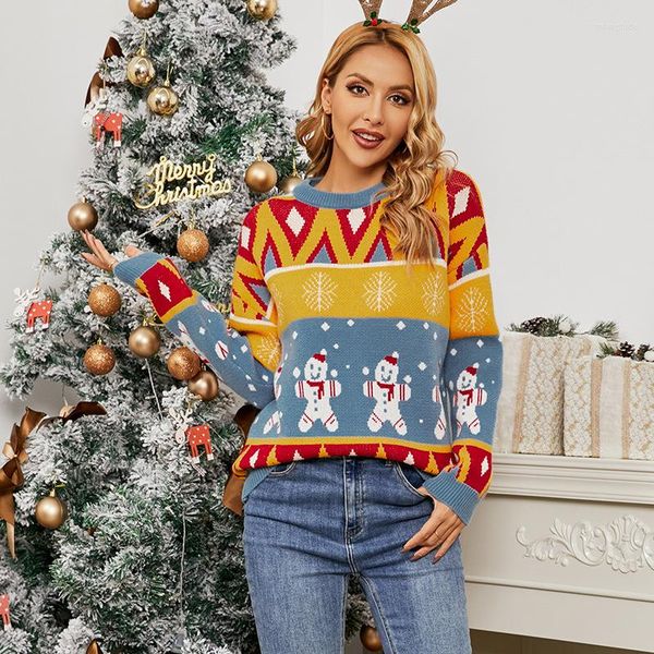 women's sweaters christmas snowman sweater women autumn winter pullover snowflake knitwear 2022, White;black
women's sweaters christmas snowman sweater women autumn winter pullover snowflake knitwear 2022, White;black