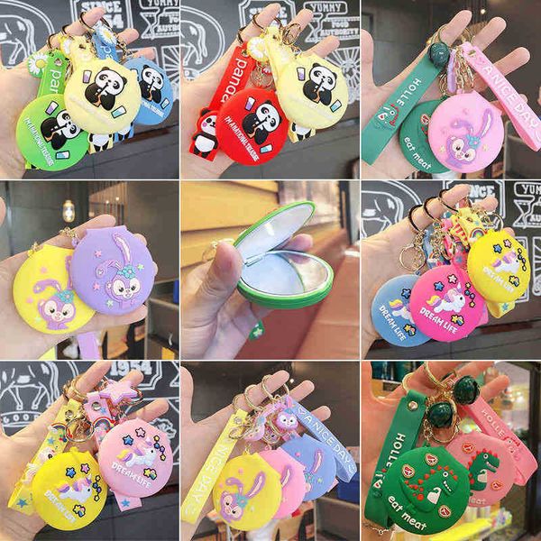 keychains cute cartoon silicone star dailu key chain girls convenient makeup small mirror couple pendant gift, Silver
keychains cute cartoon silicone star dailu key chain girls convenient makeup small mirror couple pendant gift, Silver
