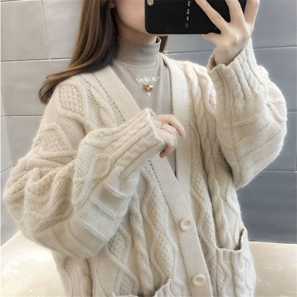autumn winter thick warm loose long cardigan sweater women big pocket long sleeve knit jacket coat 6 color knitted female, White;black
autumn winter thick warm loose long cardigan sweater women big pocket long sleeve knit jacket coat 6 color knitted female, White;black